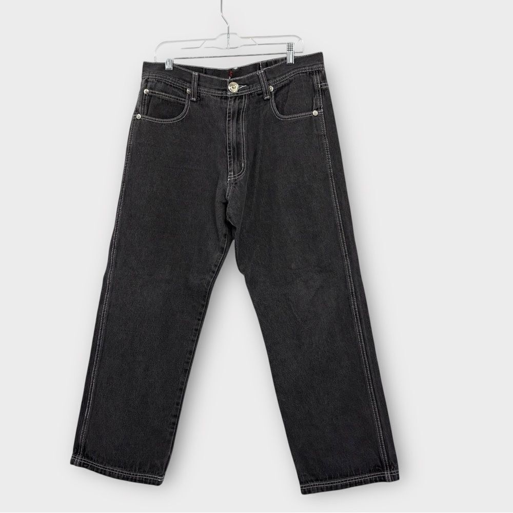 Rural King RK Denim Rugged Straight Leg Work‎ Jeans in Washed Black Size 36 x 32